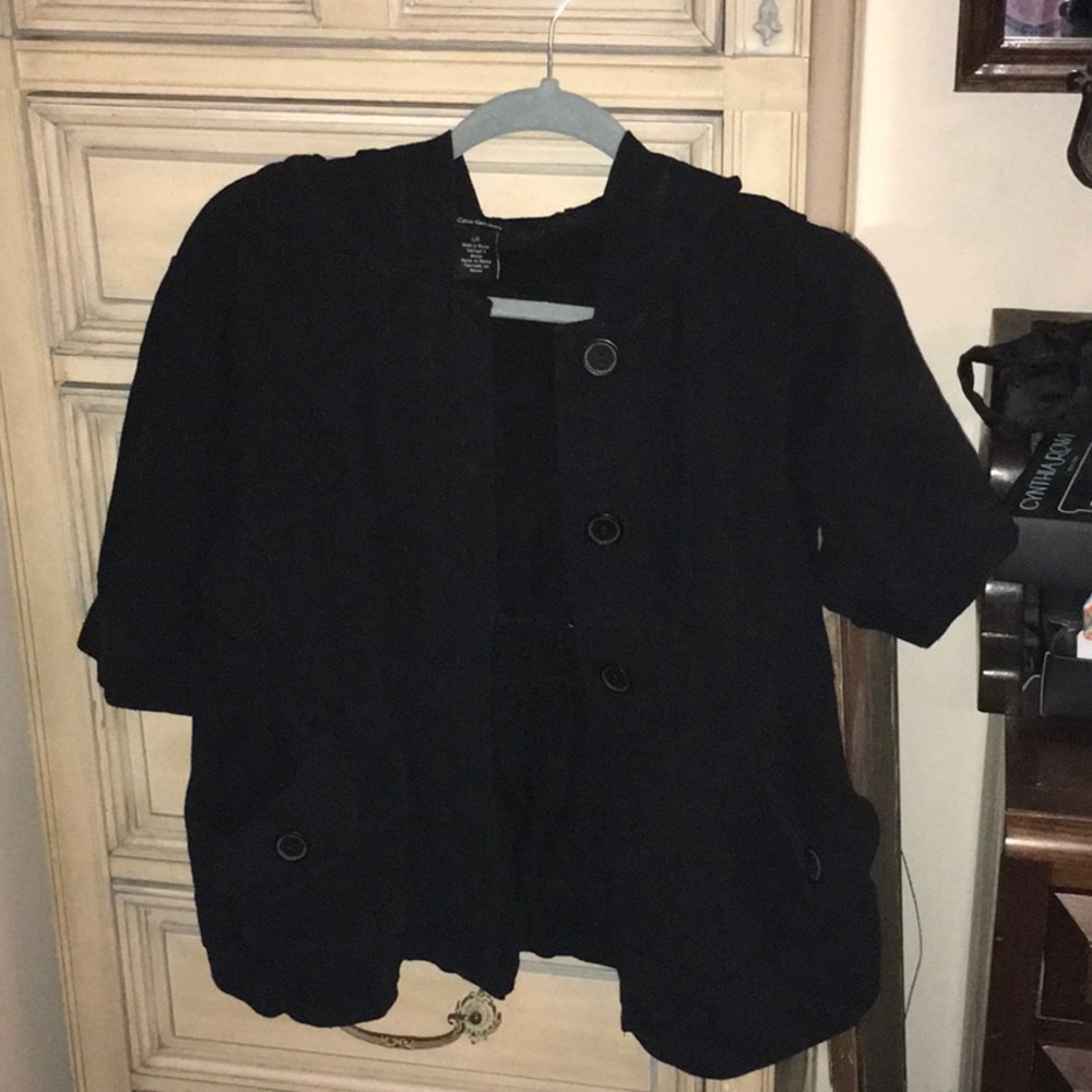 Calvin Klein short sleeve black jacket. Size L